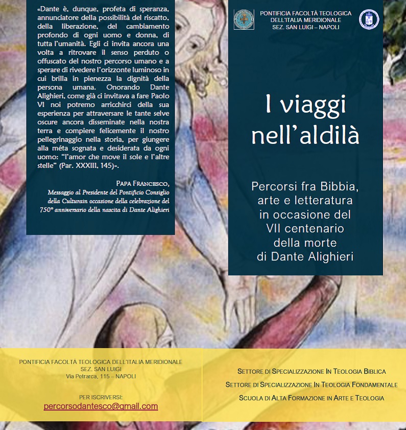 Brochure of the cycle of events "Journeys to the afterlife" for the centenary of Dante's death