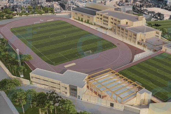 A render for the new sports complex at St. Aloysius College in Malta