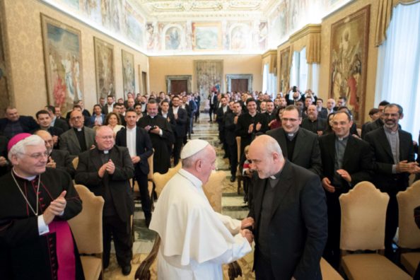 Fr. Francesco Beneduce SJ, Jesuit, new Auxiliary Bishop of Naples, during the Holy Father's visit at the Posillipo Seminary