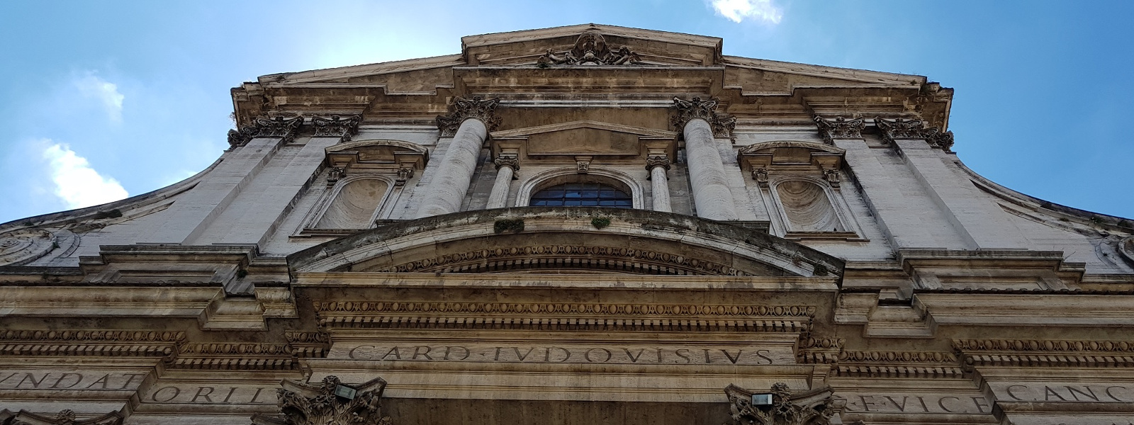 Facade of the church of Saint Ignatius in the Campo Marzio district in Rome, an example of baroque art